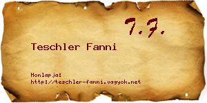 Teschler Fanni névjegykártya